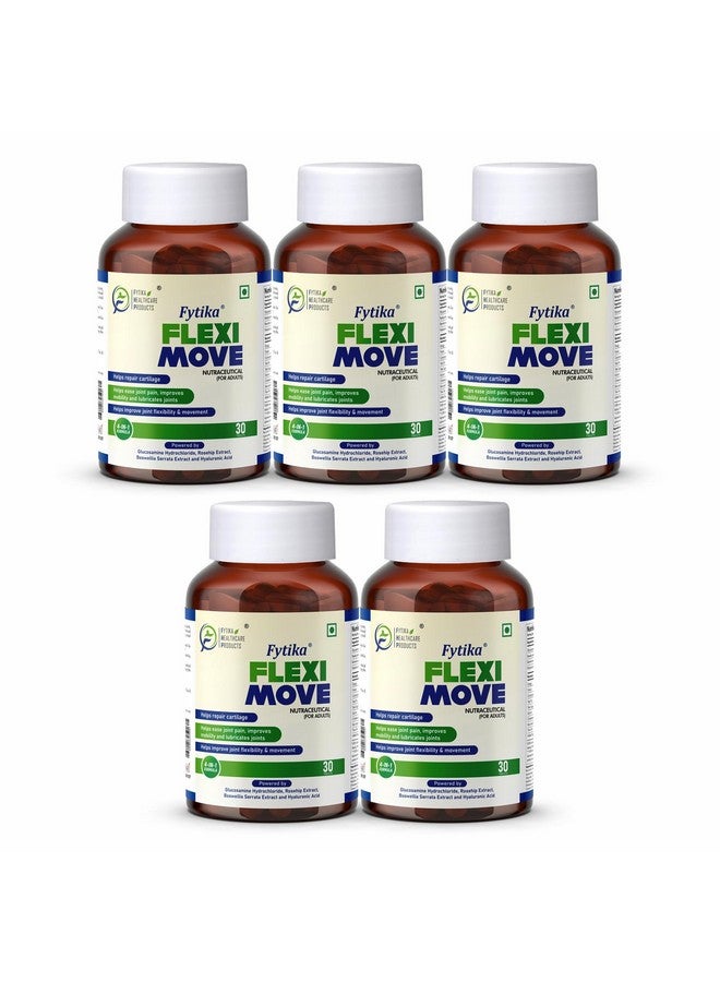 Fytika Flexi Move - Joint Support Supplement, Glucosamine, Rosehip, Boswellia Serrata, Supports Bone, Joint, Cartilage Health, For Men, Women - 150 Tablets (Pack of 5) - Image 1