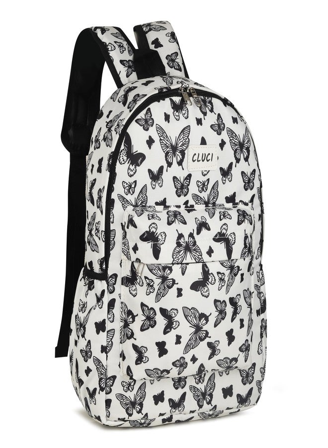 CLUCI New Heavy Duty White Butterfly Printed Backpack Large Capacity Waterproof Lightweight Multifunction Commercial, Travel Fashion, Kids, Children Rucksack for Boys and Girls - Image 4