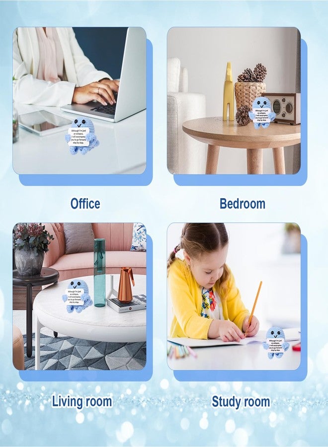NQEUEPN دمية أخطبوط كروشيه مرحة وإيجابية من NQEUEPN، مقاس 2.36 بوصة، دمية أخطبوط محبوكة لطيفة وإيجابية مع بطاقة تشجيع، دمية بطاطس داعمة إبداعية، دمية عاطفية لتزيين حفلات العطلات، هدية تشجيعية - Image 5