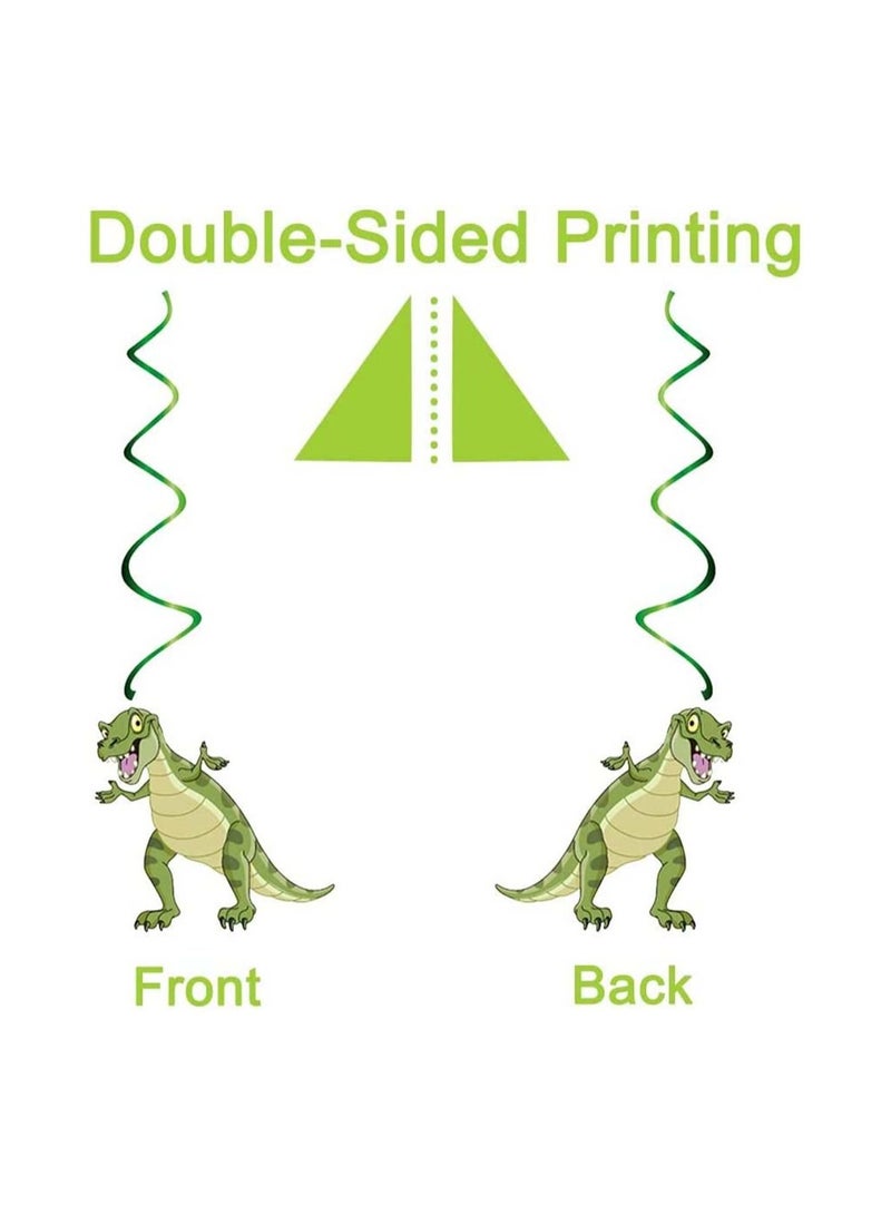 SYOSI 30PCS Watercolor Dinosaur Hanging Swirl Dinosaur Party Decorations for Boys Kids Dino Theme Birthday Party Supplies Jurassic World Hanging Spiral Garlands Ceiling Decor - Image 5