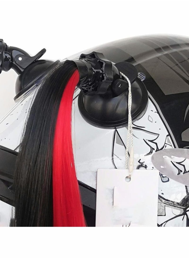 SYOSI Helmet Braids, Helmet Trim Accessories Matte Helmet Hair Trim for Motorcycle Bicycle Skis 2 Pieces  - Image 2