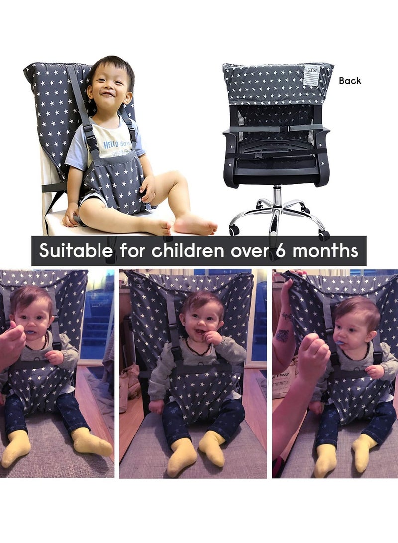 Excefore Portable Baby High Chair Safety Seat Harness for Toddler, Baby Travel Essential Easy High Booster Seat Cover for Infant Eating Feeding Camping with Adjustable Straps Shoulder Belt. - Image 4