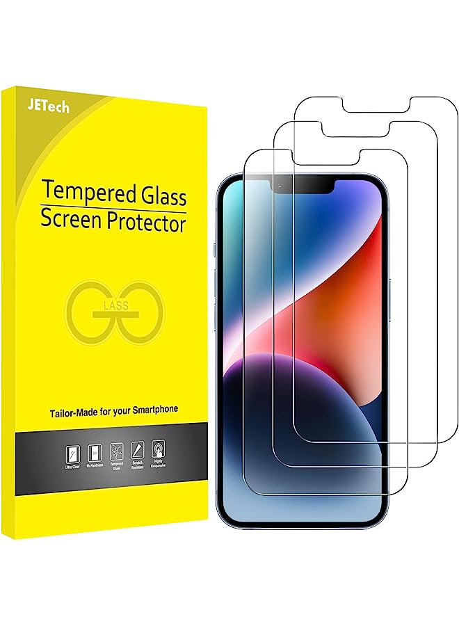 جي تيك واقي الشاشة لـ iPhone 14 6.1 بوصة ، فيلم زجاجي مقسى ، 3 عبوات - Image 1