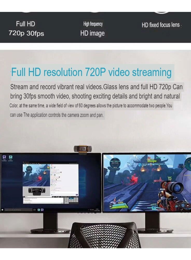 AROAQ 1080p HD Webcam, Streaming Computer Web Camera with Wide View Angle, Convenient Multi-purpose USB Computer Camera, Pc Webcam for Video Calling Recording Conferencing, (B1-1080P) - Image 2