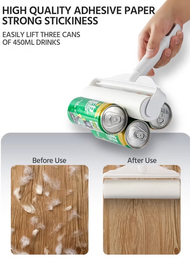 Large Lint Rollers for Pet Hair, Sticky Rollers for Floor with Extendable Handle & 4 Refills, Long Handle Sticky Mop for Cleaning Carpets, Couches, Furniture, Cars - Image 3