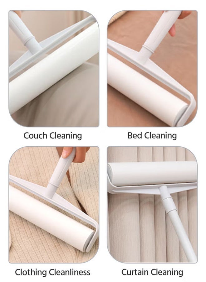 Large Lint Rollers for Pet Hair, Sticky Rollers for Floor with Extendable Handle & 4 Refills, Long Handle Sticky Mop for Cleaning Carpets, Couches, Furniture, Cars - Image 4