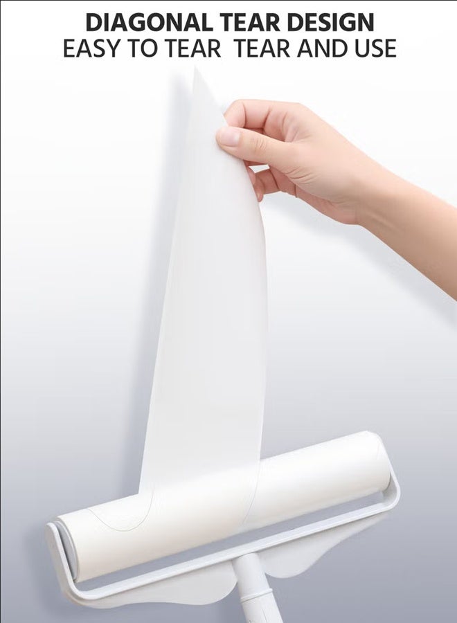 Large Lint Rollers for Pet Hair, Sticky Rollers for Floor with Extendable Handle & 4 Refills, Long Handle Sticky Mop for Cleaning Carpets, Couches, Furniture, Cars - Image 5