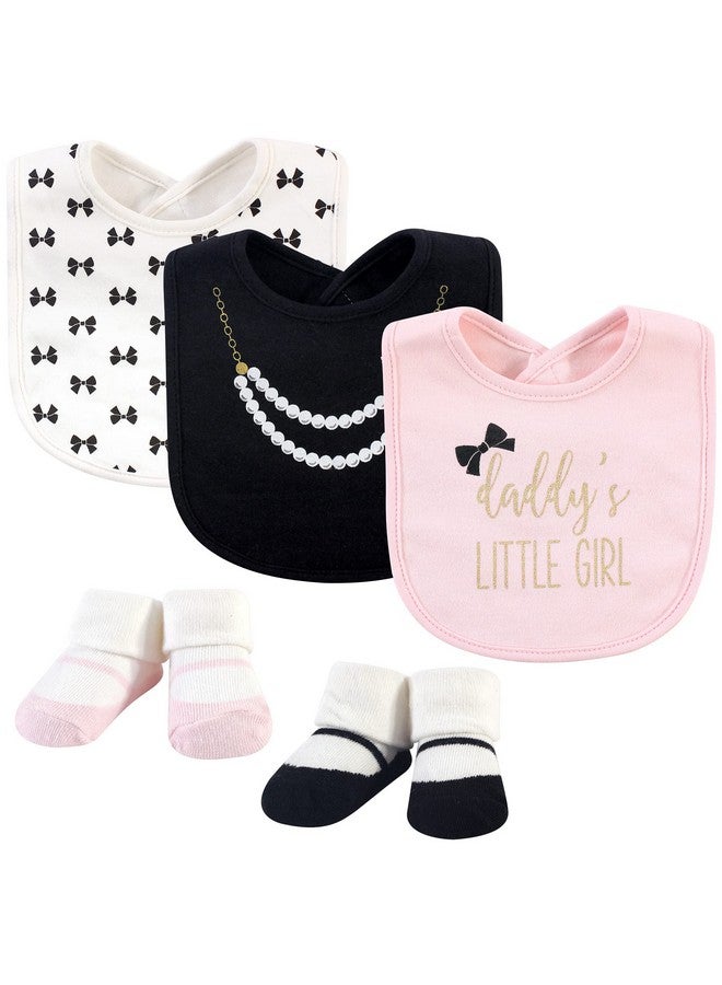Little Treasure Little Treasure Unisex Baby Cotton Bib and Sock Set, Daddys Girl, One Size