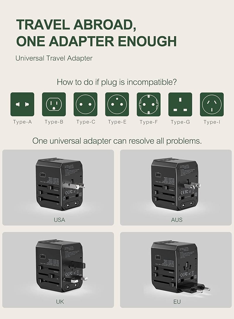 ELTRAZONE Universal Travel Adapter with 4 Ultra-Fast USB Port and 1 Ultra-Fast USB Type C Port and Power Socket Worldwide Plugs  - Image 5