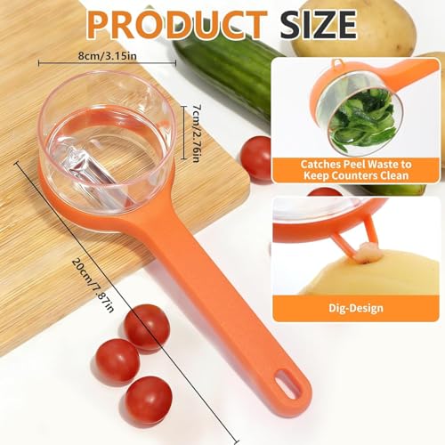 Pihuza Vegetable Peeler and Fruit Peeler with Storage Box | Multipurpose Kitchen Peeler for Potato, Carrot, Cabbage & Fruits | Sharp Stainless Steel Blade with Slicer & Shredder Function - Image 2