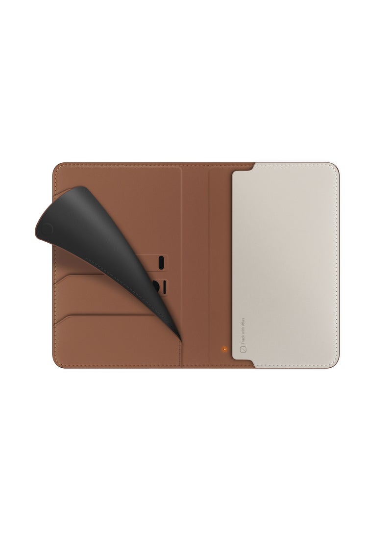 UNIQ BELMONT PASSPORT HOLDER TRACKER WITH RFID-BLOCKING - CARAMEL (CARAMEL/IVORY) - Image 1