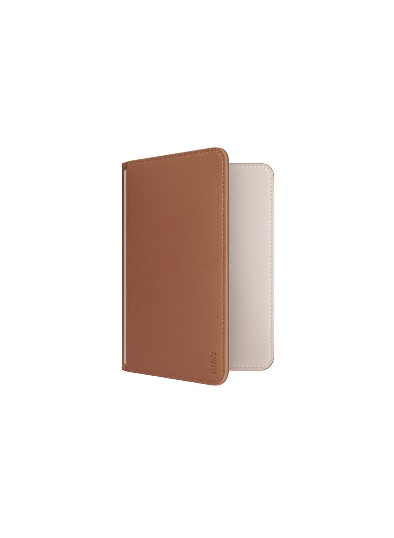UNIQ BELMONT PASSPORT HOLDER TRACKER WITH RFID-BLOCKING - CARAMEL (CARAMEL/IVORY) - Image 3
