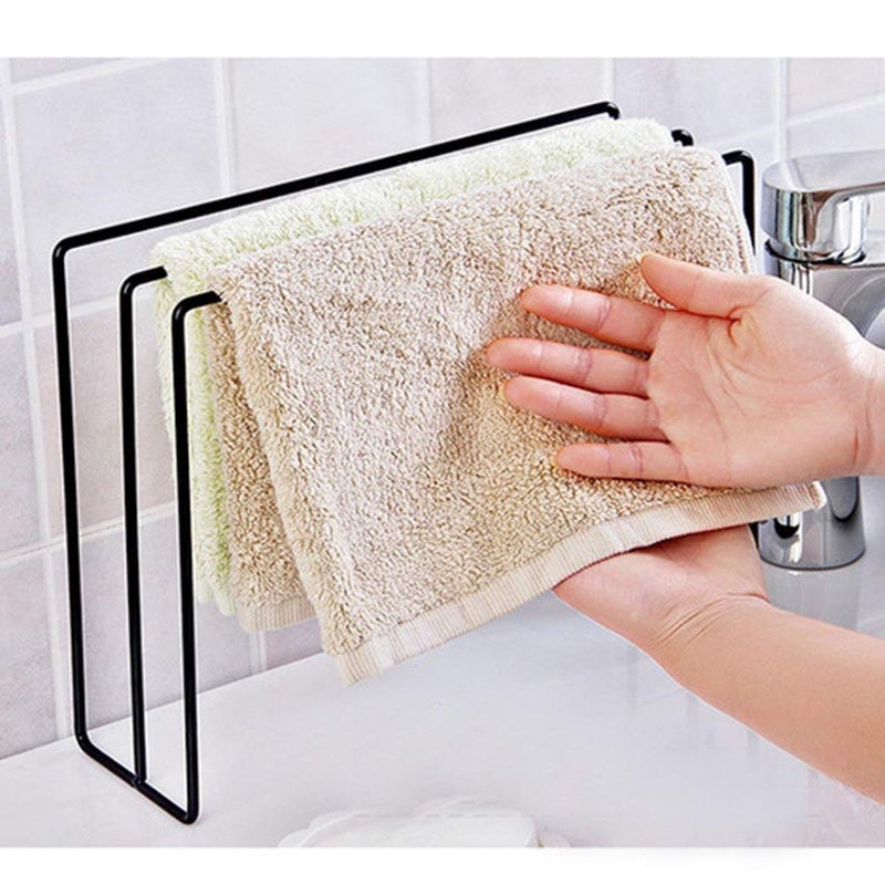 INDIAN DECOR INDIAN DECOR 21430 Handy Towel Rack Towel Holder Dishcloth Holder Stand Cleaning Cloth Drying Rags Organizer MultiPurpose Kitchen Bathroom Rack Stand Socks Hanger Black Made in India  - Image 1