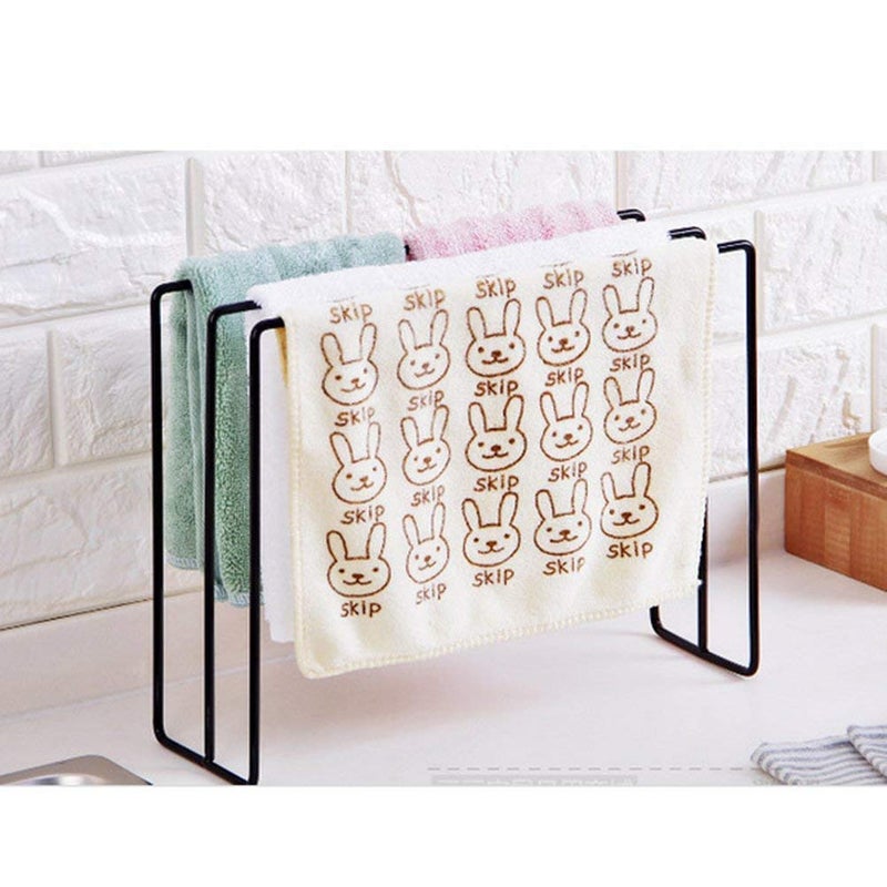 INDIAN DECOR INDIAN DECOR 21430 Handy Towel Rack Towel Holder Dishcloth Holder Stand Cleaning Cloth Drying Rags Organizer MultiPurpose Kitchen Bathroom Rack Stand Socks Hanger Black Made in India  - Image 3