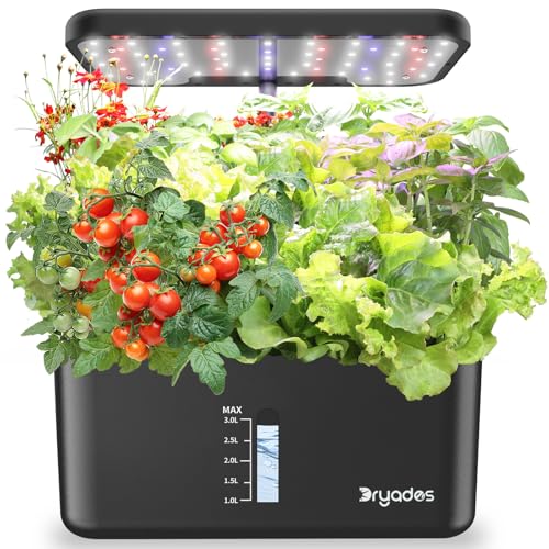 Dryades Hydroponics Growing System Indoor Herb Garden 10Pod Indoor Gardening System with 24W FullSpectrum LED Grow Lights Quiet Smart Water Pump Plant Germination Kit for Herbs Vegetables - Image 1