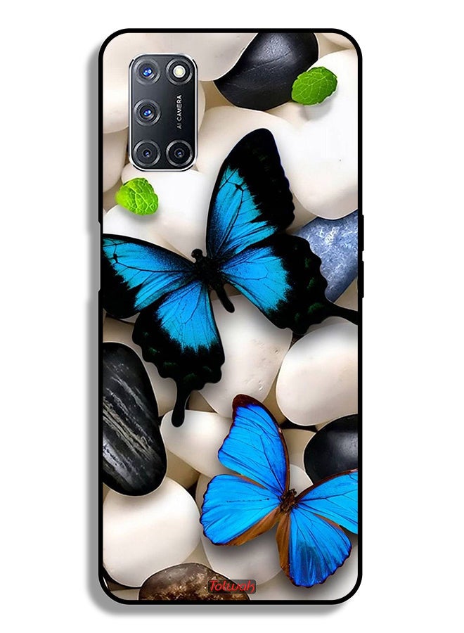 Tolwak Oppo A92 Protective Case Cover Butterflies On Stones - Image 1