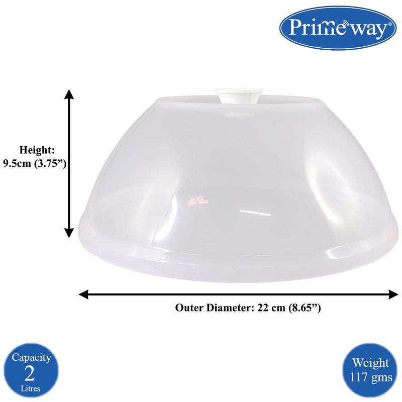 Primeway غطاء طعام متعدد الاستخدامات من Primeway® مصنوع من البولي بروبيلين مقاوم للتناثر في الميكروويف | 8.6" قطر | شكل قبة | شفاف - Image 3