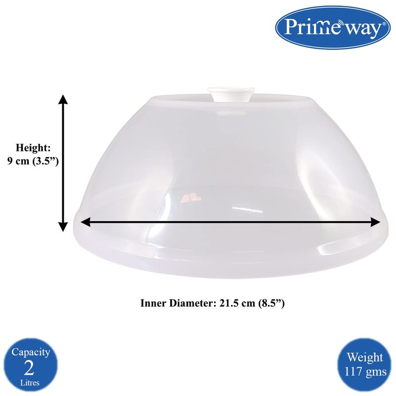 Primeway غطاء طعام متعدد الاستخدامات من Primeway® مصنوع من البولي بروبيلين مقاوم للتناثر في الميكروويف | 8.6" قطر | شكل قبة | شفاف - Image 4