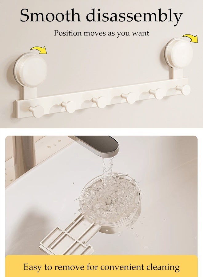 DUNISO Suction Cup Hooks，No-Punch Wall Hook with 6 Hook，Reusable Suction Hooks,Waterproof，Sturdy and Durable，for Window, Glass, Door, Kitchen or Living Room，Cream - Image 5