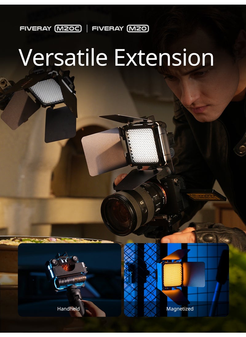 Zhiyun ZHIYUN FIVERAY M20C Combo [Official] RGB Video Light, 20W Portable Camera Light, HSI Mode, TLCI 96+, Temperature 2500K-10000K with 16 Light Effects, Support Magnetic Attraction and App with USB-C PD  - Image 3
