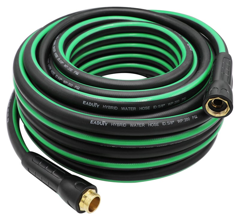 EADUTY Hybrid Garden Hose 5/8 IN. x 75 FT, Heavy Duty, Lightweight, Flexible with Rotatable Grip Handle and Solid Brass Fittings - Image 1