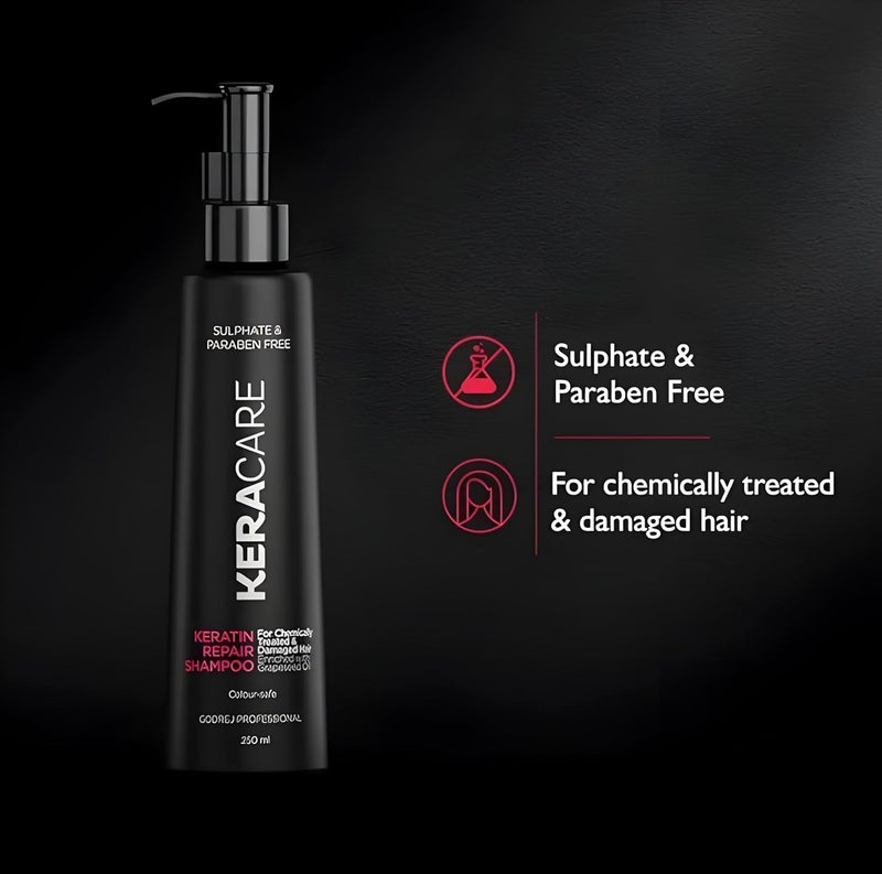 Generic VGSE KERACARE KERATIN REPAIR SHAMPOO FOR WOMENSULPHATE PARABEN FREE FOR CHEMICALLY TREATED DAMAGED HAIRCOLOUR SAFE 250 ML  - Image 2
