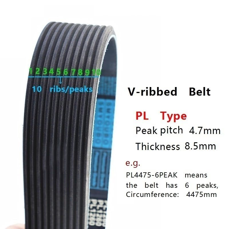 1 قطعة من حزام PL V المجوف، PL2715، PL2745، PL2755، PL2770، PL2775، حزام نقل من نوع Poly-V ذو 6 قمم أو 8 قمم (PL2715-12Peak) - Image 3