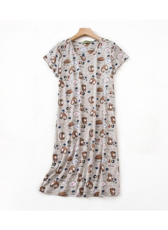 Generic - Cute Cartoon Cotton Homewear Knitted Sweet Large Short Sleeve Round Neck Pajamas - Image 1