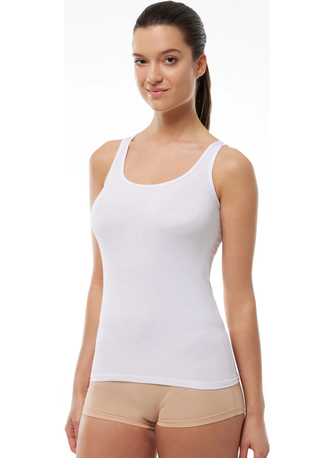 مالابادي Women's White 2 Pack Thick Strappy Modal Undershirt 139