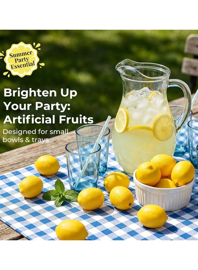 2Pcs Large Vivid Artificial Lemons Home Kitchen Party Decor Photo Props - Image 2