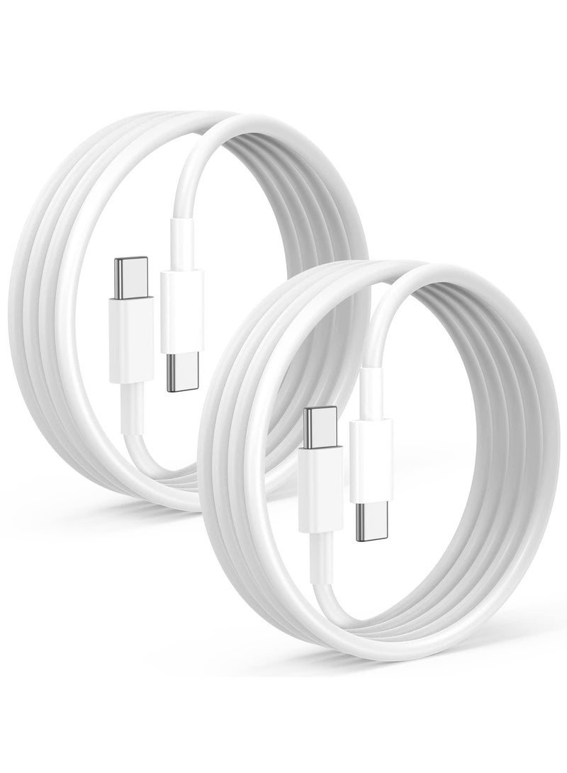 كابل USB C إلى USB C لهواتف Apple iPhone 16/15، بطول 6 أقدام (عبوة من 2)، كابل شحن سريع من النوع C لهواتف iPhone 16/15 Pro Max، iPhone 16e، MacBook Air، iPad Pro، وSamsung Galaxy. - Image 1
