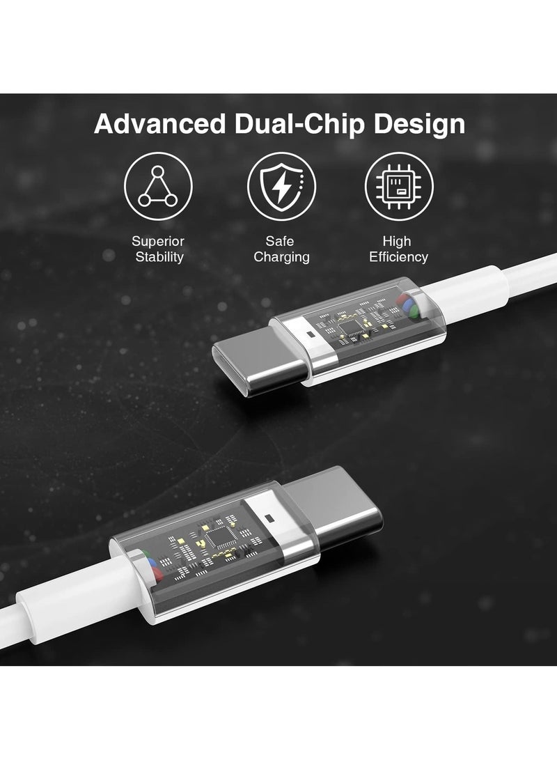 كابل USB C إلى USB C لهواتف Apple iPhone 16/15، بطول 6 أقدام (عبوة من 2)، كابل شحن سريع من النوع C لهواتف iPhone 16/15 Pro Max، iPhone 16e، MacBook Air، iPad Pro، وSamsung Galaxy. - Image 3