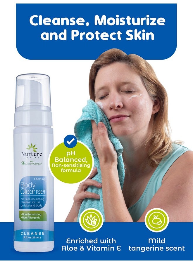 Nurture Valley - Nurture Rinse Free Foaming Cleanser Waterless Shower & Bath Wash W/Aloe For Sensitive Dry Skin Women Camping Elderly & Hospital Patients Perineal Cleansing Foam Hand & Body Soap 3 Pk - Image 1
