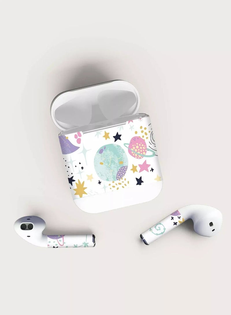 1sheet Cartoon Planet Sticker Compatible With Airpods - Image 1