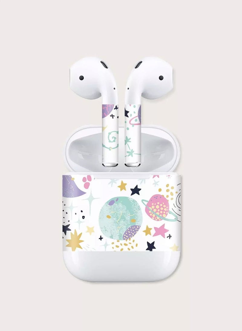 1sheet Cartoon Planet Sticker Compatible With Airpods - Image 4