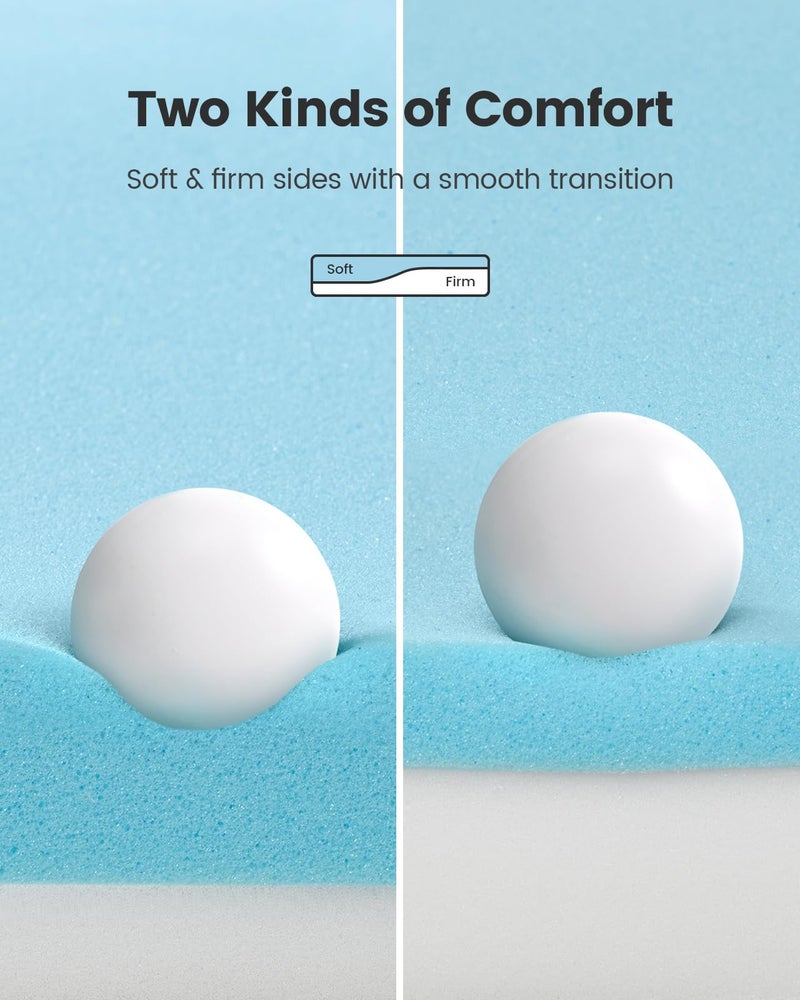 PERLECARE Dual Firmness Mattress Topper Queen, 3 Inch Firm Bed Topper with Split Soft & Firm Zones, Supportive Mattress Pad for Back Pain, Non-Slip & Removable, Made with CertiPUR-USÂ® Certified Foam - Image 5
