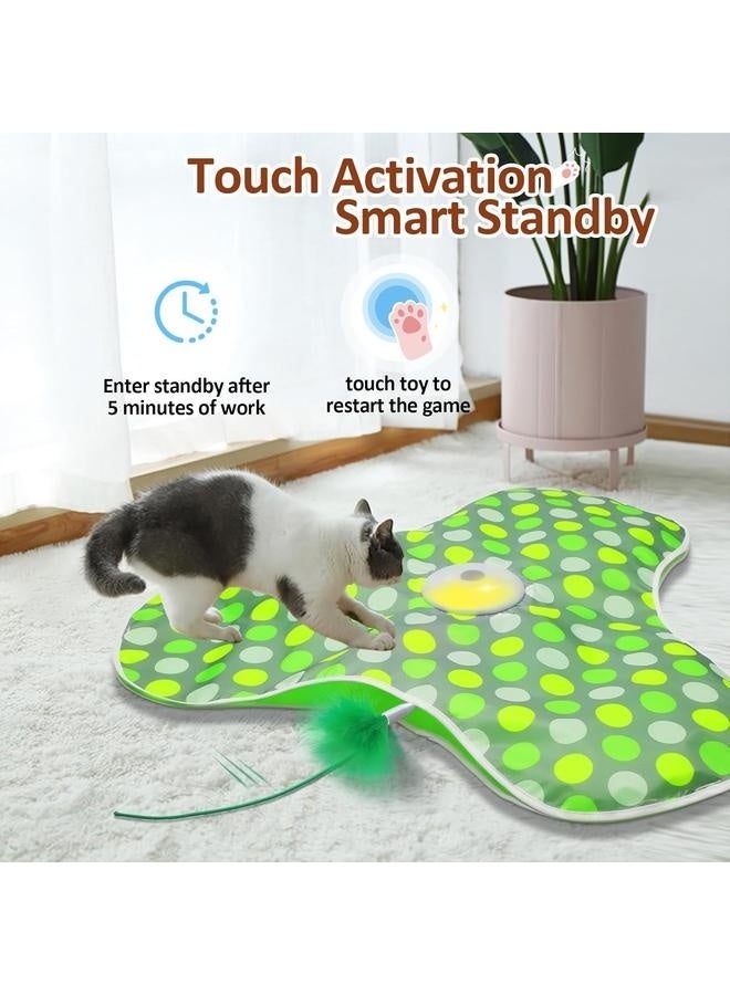 لعبة قطط تفاعلية، ألعاب قطط أوتوماتيكية للقطط المنزلية، لعبة الغميضة مع خاصية تنشيط الحركة، ريشة متحركة، زقزقة، قابلة لإعادة الشحن عبر USB - Image 3