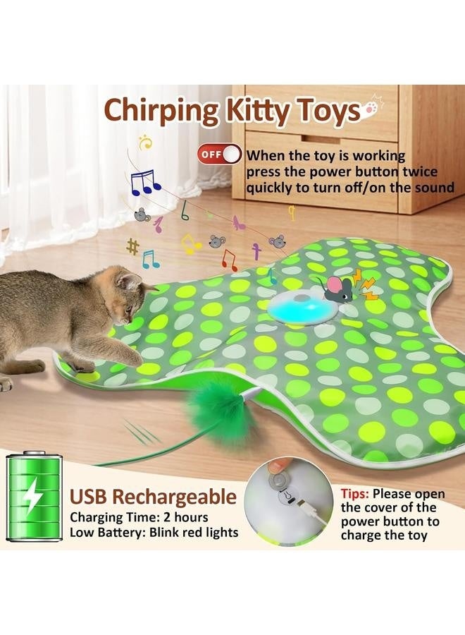 لعبة قطط تفاعلية، ألعاب قطط أوتوماتيكية للقطط المنزلية، لعبة الغميضة مع خاصية تنشيط الحركة، ريشة متحركة، زقزقة، قابلة لإعادة الشحن عبر USB - Image 5