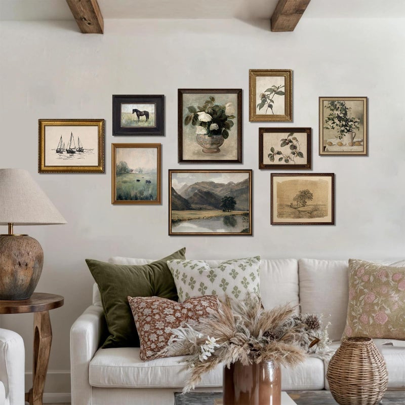 SHEWANT ART Vintage Wall Art Decor, Farmhouse Wall Prints for Bedroom, Rustic Posters for Room Aesthetic, French Country Landscape Paintings Farmhouse Antique Posters, Cottagecore Dorm Gallery Home Decor,Unframed - Image 2