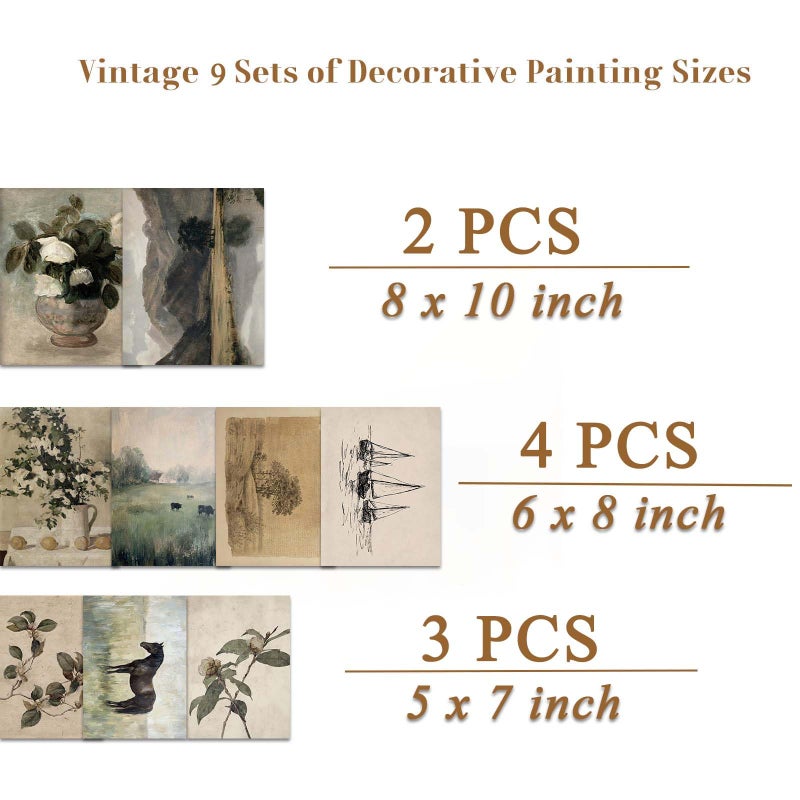 SHEWANT ART Vintage Wall Art Decor, Farmhouse Wall Prints for Bedroom, Rustic Posters for Room Aesthetic, French Country Landscape Paintings Farmhouse Antique Posters, Cottagecore Dorm Gallery Home Decor,Unframed - Image 4