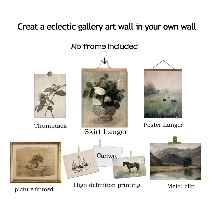 SHEWANT ART Vintage Wall Art Decor, Farmhouse Wall Prints for Bedroom, Rustic Posters for Room Aesthetic, French Country Landscape Paintings Farmhouse Antique Posters, Cottagecore Dorm Gallery Home Decor,Unframed - Image 5