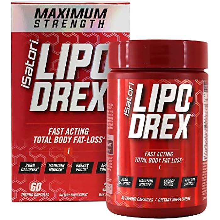 iSatori Lipo-Drex Fat Loss Thermogenic Formula - Focus Blend - Fast Acting Total Body Fat Burner Weight Loss Muscle Maintenance and Appetite Suppressant for Men and Women - 60 Capsules - Image 1