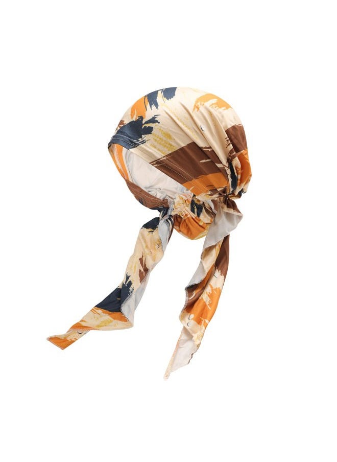 ZLYC Chemo Headwear Pre Tied Head Scarf Headwraps Lightweight Turban Beanie Cap for Women (Camo Khaki)  - Image 1