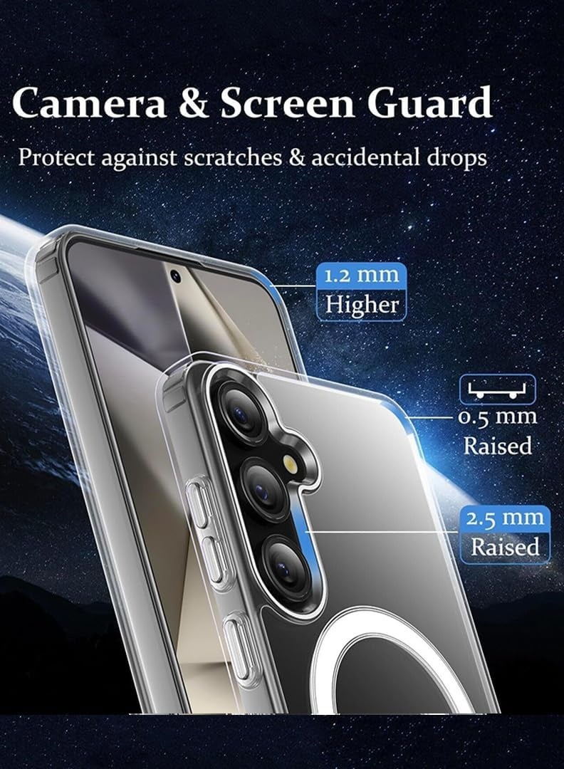 بورتوني جراب شفاف لهاتف Samsung Galaxy A56 متوافق مع غطاء MagSafe لهاتف Galaxy A56 جراب شفاف رفيع مضاد للاصفرار لهاتف Samsung Galaxy A56 مقاس 6.7 بوصة - Image 3