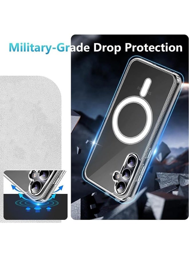 بورتوني جراب شفاف لهاتف Samsung Galaxy A56 متوافق مع غطاء MagSafe لهاتف Galaxy A56 جراب شفاف رفيع مضاد للاصفرار لهاتف Samsung Galaxy A56 مقاس 6.7 بوصة - Image 5