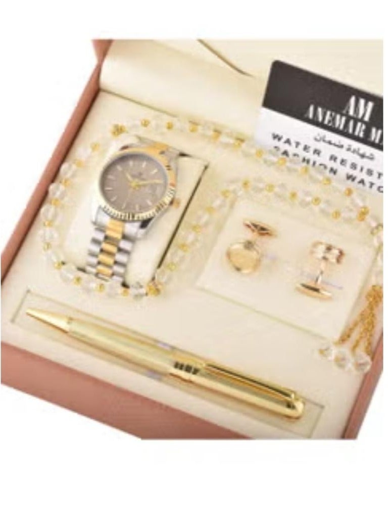 ANEMAR MAN Anmer Man watches for men, first class, with a pen, a cuff, and a rosary