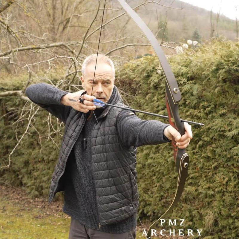 PMZ Recurve Bow and Arrow, Newset Professional Aldults Archery Hunting Bow, 60'' Wooden Takedown Bow, for Youth Beginners to Advanced Outdoor Practice & Hunting, Right Hand, 45 lbs - Image 2