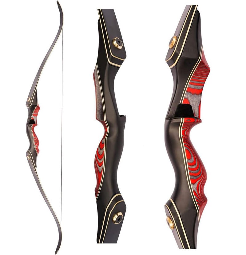 PMZ Recurve Bow and Arrow, Newset Professional Aldults Archery Hunting Bow, 60'' Wooden Takedown Bow, for Youth Beginners to Advanced Outdoor Practice & Hunting, Right Hand, 45 lbs - Image 1