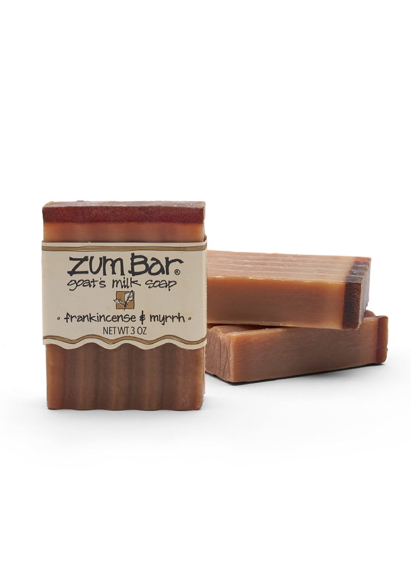 Indigo Wild Zum Bar Goat's Milk Soap - Frankincense and Myrrh - 3 oz (3 Pack) 