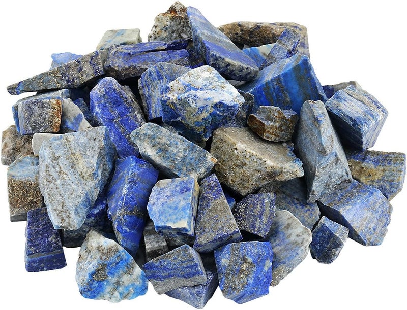mookaitedecor 1 lb Bulk Natural Lapis Lazuli Raw Crystals Rough Stones for Tumbling,Cabbing,Polishing,Wire Wrapping,Wicca & Reiki Crystal Healing